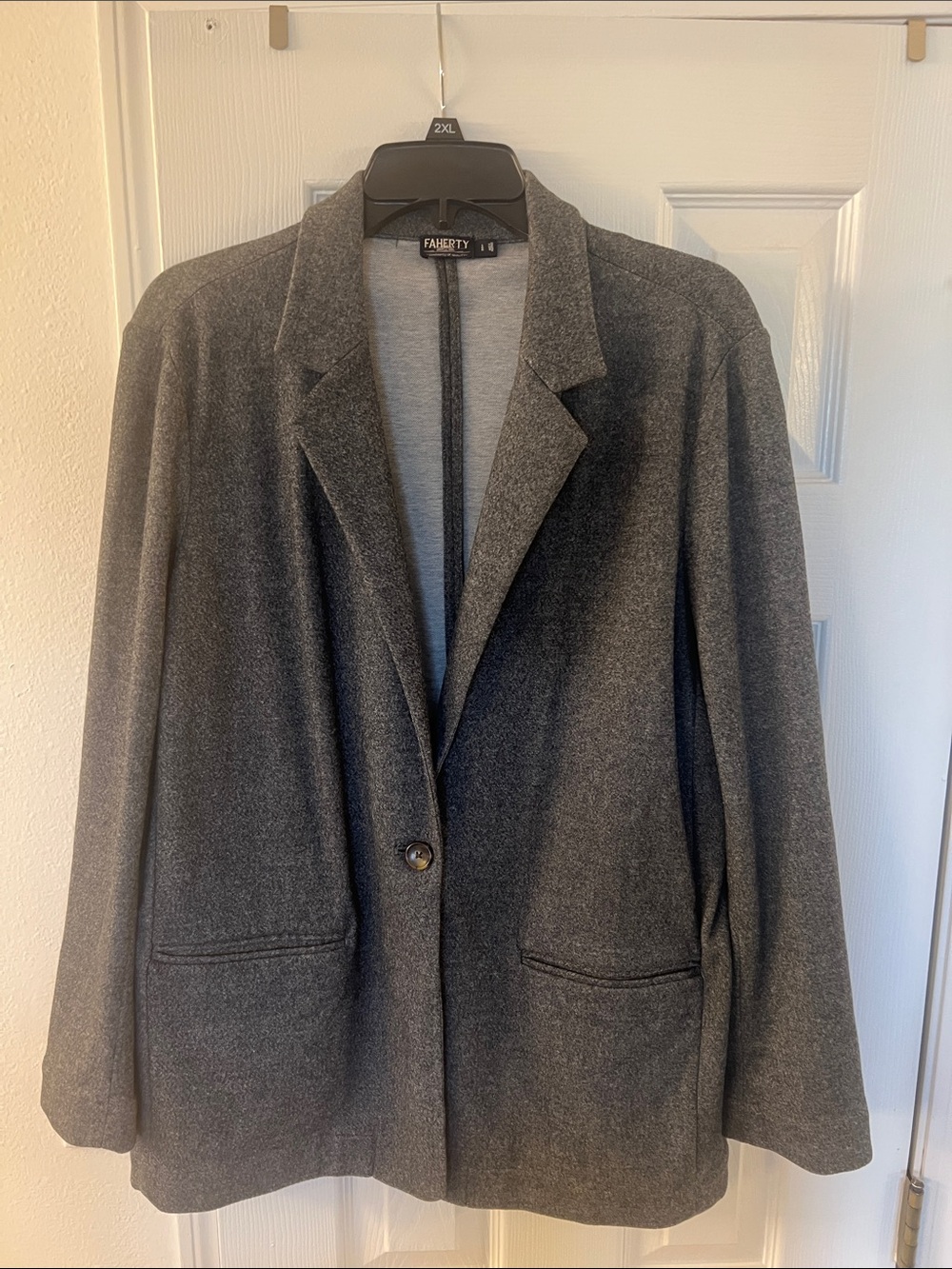 Faherty Women's Dark Gray Single-Button Blazer